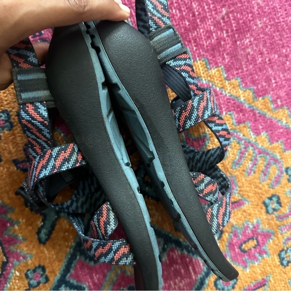 Chaco Blue And Red Z2 Cloud Toe Loop Strap Hiking… - image 4